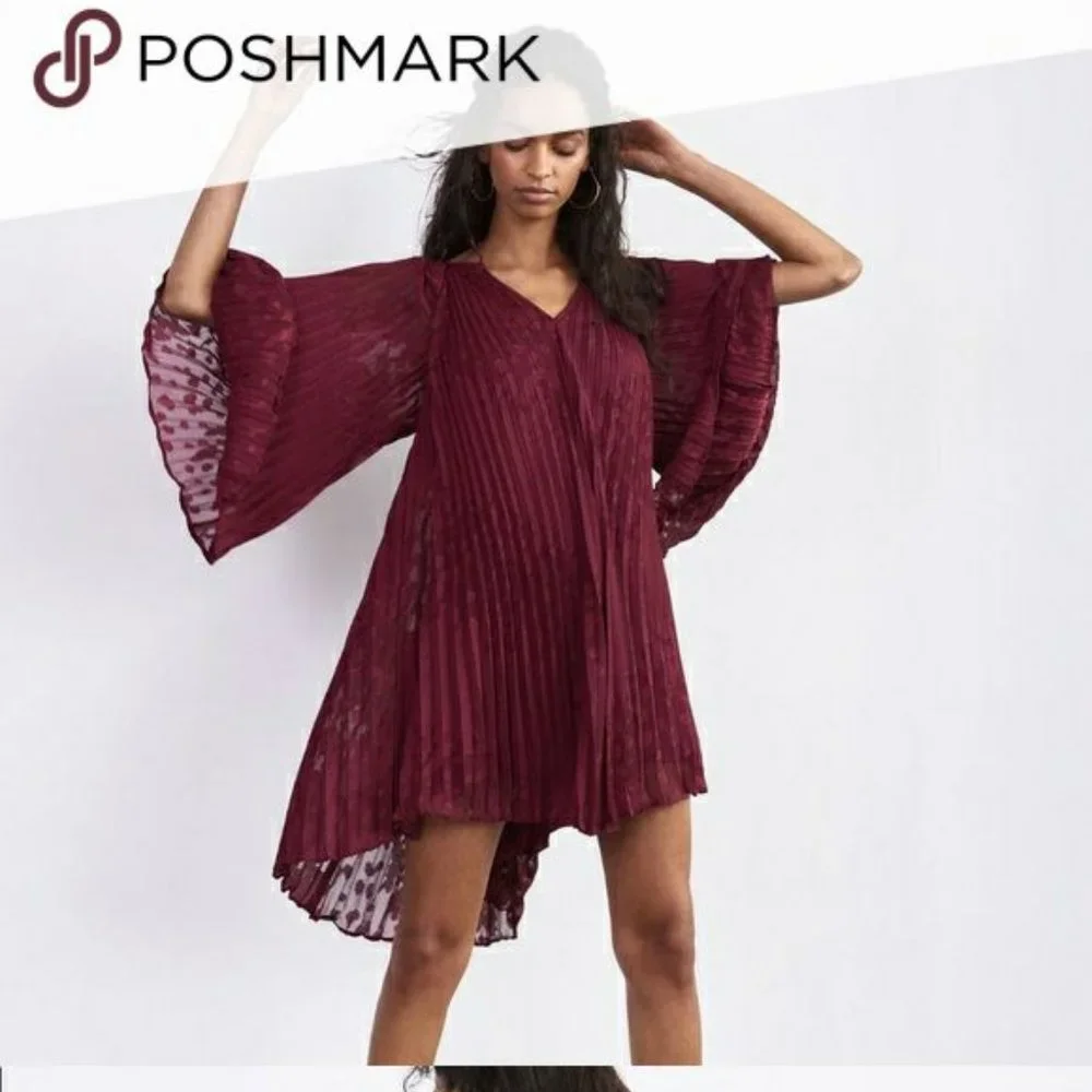 ANTHROPOLOGIE TOULON PLEATED MINI DRESS.  SZ S